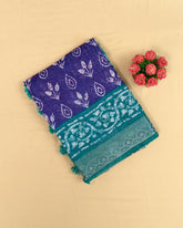 SC4350 - Linen Bandhini Print With Border Stone